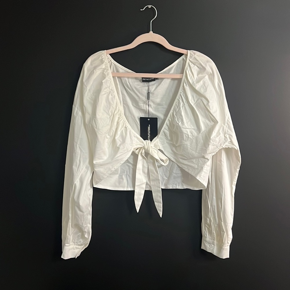 Tie Front Ruched Blouse